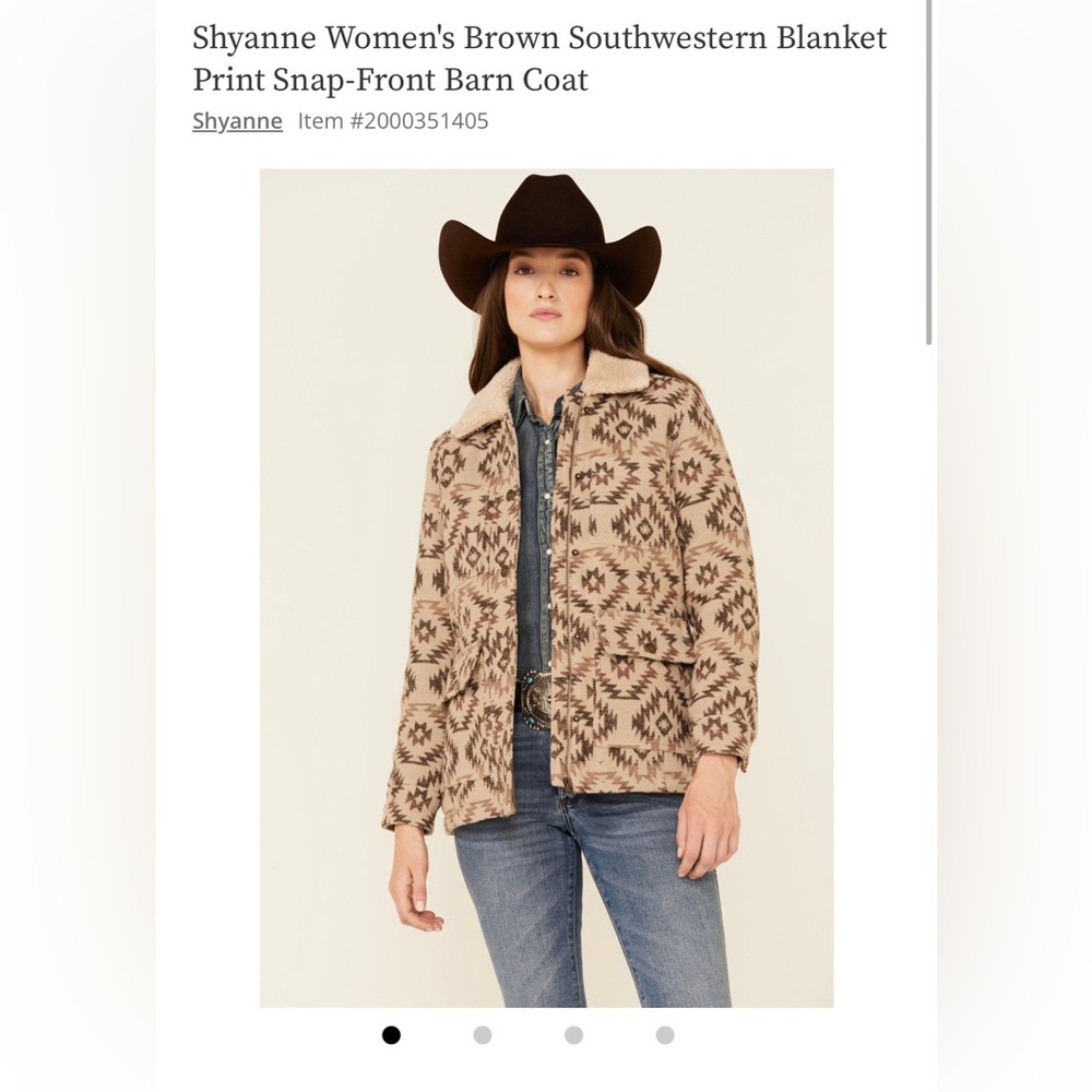Shyanne Women's Brown Southwestern Blanket
Print Snap-Front Barn Coat